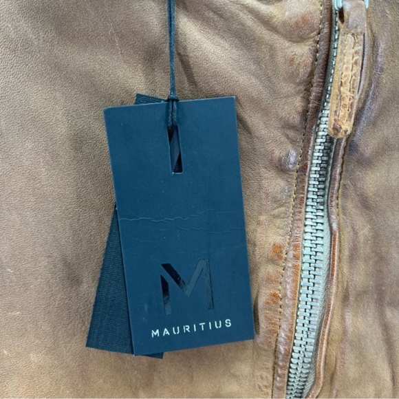 Mauritius, Women's Karyn Leather Jacket - Caramel. Size: 8 (US). NWT - Picture 5 of 10